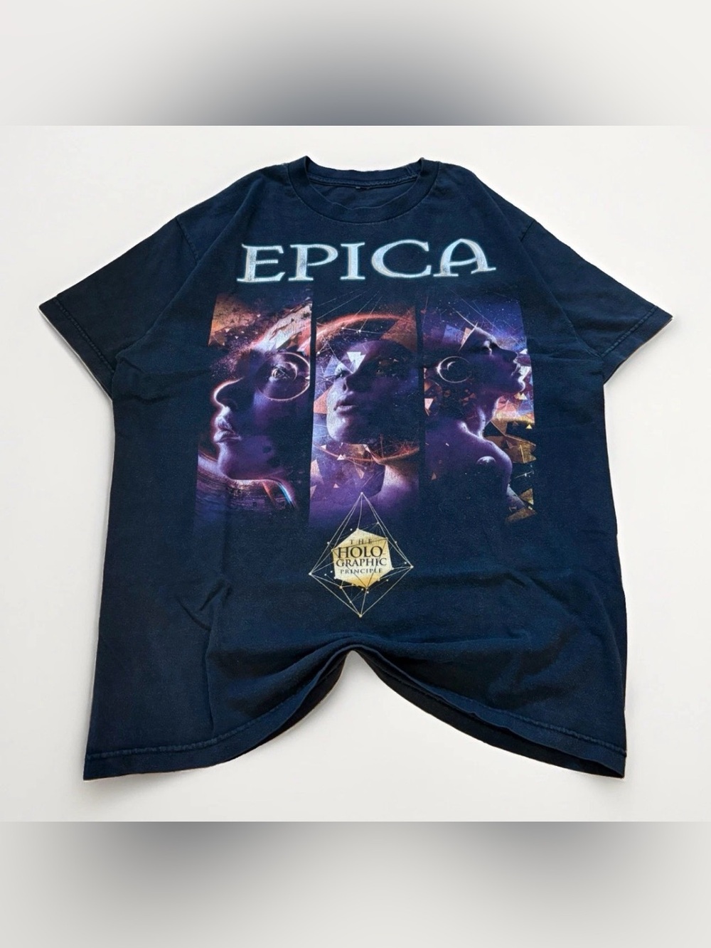 Epica Band T-Shirt The Holographic Principle Rare Metal Tee Faded Large
